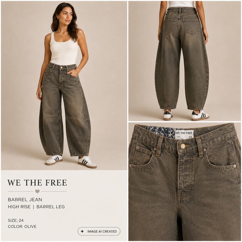 Free People We The Free Good Luck Coated Barrel Jeans New Moon Wash Women's 24